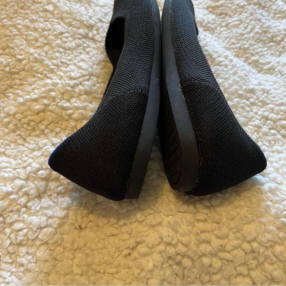 Rothy's The Point Womes Shoes Black 7.5 Knit Slip On Pointed Toe Ballet Flat - Picture 10 of 14